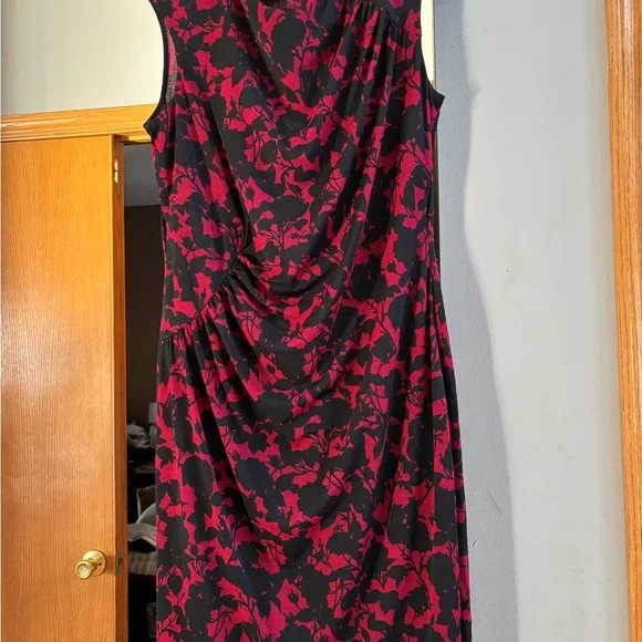 American Living Black and Red Floral Midi Dress - Picture 5 of 6